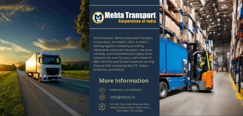 Mehta Interstate Transport Corporation: Reliable Logistics, Tracking and Nationwide Services Mehta Interstate Transport Corporation